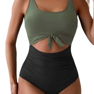Eomenie Women's one piece Swimsuit Tummy control cutout high waisted size Small